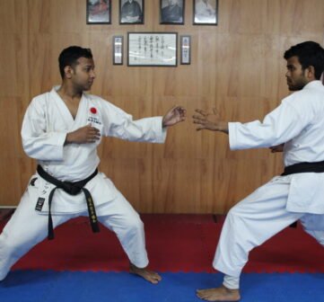 Kumite A person trains against an adversary